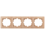 Рамка ЭРА Intro Solo 4-504-11 для розеток и выключателей на 4 поста сосна