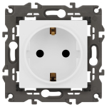 Розетка ЭРА Elegance 14-2102-01М 2P+E Schuko со шторками, 16А-250В, белый матовый