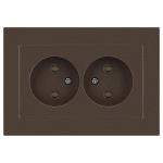 Розетка Intro Accent 6-204-08 2х2P, 16А-250В, IP20, СУ, AL/CU, бронза