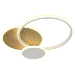 Светильник потолочный светодиодный ЭРА Модерн City CLL-1-60-RC WH+Wood с ДУ 60W 3000-6500К белый/золото