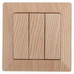 Выключатель трёхклавишный Intro Solo 4-106-11 без заземления скрытой установки 10А 250В сосна