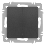 Переключатель Intro Accent 6-107-07 двойной, 10А-250В, IP20, СУ, AL/CU, графит