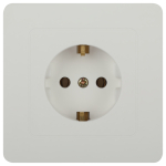 Розетка Intro 7-202-01 Style с заземлением 2P+E Schuko, 16А-250В, IP20, СУ, белый
