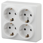 Розетка ЭРА Эксперт 11-2211-01 накладная IP20 16А 250В белый четырёхместная с заземлением со шторками Розетка ЭРА Эксперт 11-2211-01 накладная IP20 16А 250В белый четырёхместная с заземлением со шторками