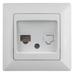 Розетка компьютерная Intro Solo 4-303-01 RJ45 скрытой установки белый