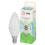 Лампочка светодиодная ЭРА GREEN LINE LED B35-8W-840-E14 GL E14 8 Вт свеча яркий белый свет