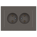 Розетка Intro Accent 6-204-09 2х2P, 16А-250В, IP20, СУ, AL/CU, титан