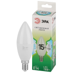 Лампочка светодиодная ЭРА GREEN LINE LED B35-15W-840-E14 GL E14 15 Вт свеча яркий белый свет