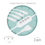 Разветвитель сетевой для линейных светильников ЭРА Разветвитель 4х IEC C7 3pin 2m+timer на 4 точки с таймером 4, 8, 12H Разветвитель сетевой для линейных светильников ЭРА Разветвитель 4х IEC C7 3pin 2m+timer на 4 точки с таймером 4, 8, 12H