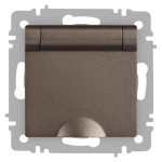 Розетка Intro Accent 6-203-08 2P+E Schuko с крышкой, 16А-250В, IP20, СУ, AL/CU, Accent, бронза