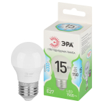 Лампочка светодиодная ЭРА GREEN LINE LED P45-15W-840-E27 GL E27 15 Вт шар яркий белый свет