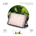 Фитопрожектор для растений светодиодный ЭРА GREEN LINE FITO-200W-Ra90-LED-Y-GR полного спектра 200 Вт