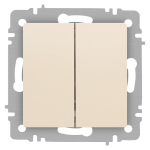 Переключатель Intro Accent 6-107-02 двойной, 10А-250В, IP20, СУ, AL/CU, слоновая кость