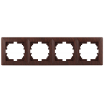 Рамка ЭРА Intro Solo 4-504-10 для розеток и выключателей на 4 поста венге