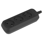 Колодка ЭРА KX-3-B 3 розетки без зазeмления черная Колодка ЭРА KX-3-B 3 розетки без зазeмления черная