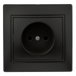 Розетка Intro Plano 1-201-05 без заземления скрытой установки 16А 250В антрацит