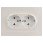 Розетка Intro Accent 6-205-06 , 2X2P+E Schuko, 16А-250В, IP20, СУ, AL/CU, перламутр