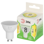 Лампочка светодиодная ЭРА GREEN LINE LED MR16-8W-830-GU10 GL GU10 8 Вт софит теплый свет Лампочка светодиодная ЭРА GREEN LINE LED MR16-8W-830-GU10 GL GU10 8 Вт софит теплый свет