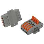 Клемма ЭРА NO-225-400 проходная с монтажной площадкой 222-2414Р с рычагами 4 полюса 0.08-2.5/4 мм2 (упаковка 10 шт.)