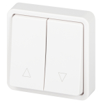 Переключатель ЭРА Эксперт 11-1528-01 для жалюзи кнопочный IP55, 10АХ-250В, СУ, белый