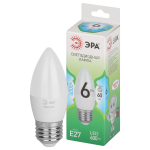 Лампочка светодиодная ЭРА GREEN LINE LED B35-6W-840-E27 GL E27 6 Вт свеча яркий белый свет Лампочка светодиодная ЭРА GREEN LINE LED B35-6W-840-E27 GL E27 6 Вт свеча яркий белый свет
