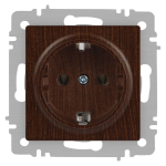 Розетка Intro Accent 6-202-10 2P+E Schuko, 16А-250В, IP20, СУ, венге