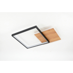 Светильник потолочный светодиодный ЭРА Модерн Ferre CLL-1-60-RC BK+Wood с ДУ 60W 3000-6500К черный/дерево