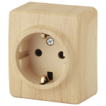 Розетка ЭРА Эксперт 11-2204-11 накладная IP20 16А 250В сосна с заземлением со шторками