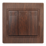 Выключатель трёхклавишный Intro Plano 1-106-10 скрытой установки 10А 250В венге