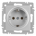 Розетка Intro Accent 6-202-03 2P+E Schuko, 16А-250В, IP20, СУ, алюминий Розетка Intro Accent 6-202-03 2P+E Schuko, 16А-250В, IP20, СУ, алюминий