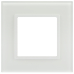 Рамка для розеток и выключателей ЭРА Elegance 14-5101-01М на 1 пост, стекло, белый матовый+бел.