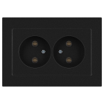Розетка Intro Accent 6-204-05 2х2P, 16А-250В, IP20, СУ, AL/CU, антрацит