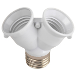 Патрон-разветвитель ЭРА цокольный Е27-2хЕ27 белый