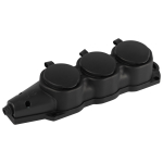 Колодка ЭРА KX-3e-B-IP44 каучуковая с заземлением 3 розетки 16A IP44 черная
