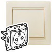 Розетка телевизионная TV-FM-SAT звезда в рамку слоновая кость VALENA Legrand