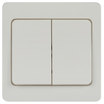 Выключатель Intro 7-104-01 Style двойной, 10А-250В, IP20, СУ, белый