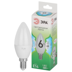 Лампочка светодиодная ЭРА GREEN LINE LED B35-6W-840-E14 GL E14 6 Вт свеча яркий белый свет Лампочка светодиодная ЭРА GREEN LINE LED B35-6W-840-E14 GL E14 6 Вт свеча яркий белый свет