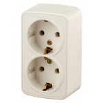 Розетка ЭРА Intro Polo 3-204-02 16А 250В накладная слоновая кость двойная с заземлением Розетка ЭРА Intro Polo 3-204-02 16А 250В накладная слоновая кость двойная с заземлением