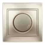 Диммер поворотный Intro Plano 1-401-04 скрытой установки 600ВА 230В шампань