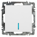 Выключатель Intro Accent 6-102-01 с подсветкой, 10А-250В, IP20, СУ, AL/CU, белый