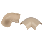 Поворот ЭРА T-90-KK-20-12-B на 90 градусов для полукруглого кабель-канала бежевый 20х12мм 2шт/комплект