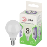 Лампочка светодиодная ЭРА GREEN LINE LED P45-8W-865-E14 GL E14 8 Вт шар холодный свет Лампочка светодиодная ЭРА GREEN LINE LED P45-8W-865-E14 GL E14 8 Вт шар холодный свет