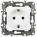 Розетка ЭРА Серия 12 12-2102-01М 2P+E Schuko со шторками, 16А-250В, белый матовый