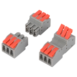 Клемма ЭРА NO-225-404 проходная разъёмная 222-2413R с рычагами 3 полюса 0.08-2.5/4 мм2 (упаковка 10 шт.)