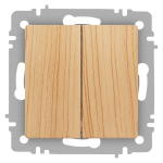 Выключатель Intro Accent 6-104-11 двойной, 10А-250В, IP20, СУ, AL/CU, сосна
