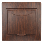 Розетка Intro Plano 1-203-10 с заземлением с крышкой со шторками скрытой установки 16А 250В венге