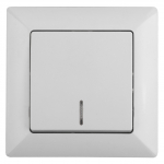 Выключатель одноклавишный Intro Solo 4-102-01 с подсветкой скрытой установки 10А 250В белый