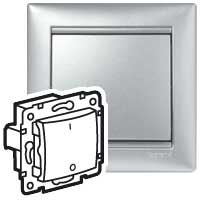 VALENA Выключатель 1-клавишный проходной 3-полюсный 10А 400Вбезвинтовое крепление алюминий