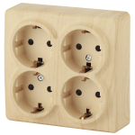 Розетка ЭРА Эксперт 11-2211-11 накладная IP20 16А 250В сосна четырёхместная с заземлением со шторками Розетка ЭРА Эксперт 11-2211-11 накладная IP20 16А 250В сосна четырёхместная с заземлением со шторками