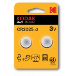 Батарейки Kodak CR2025-2BL MAX Lithium (60/240/43200)